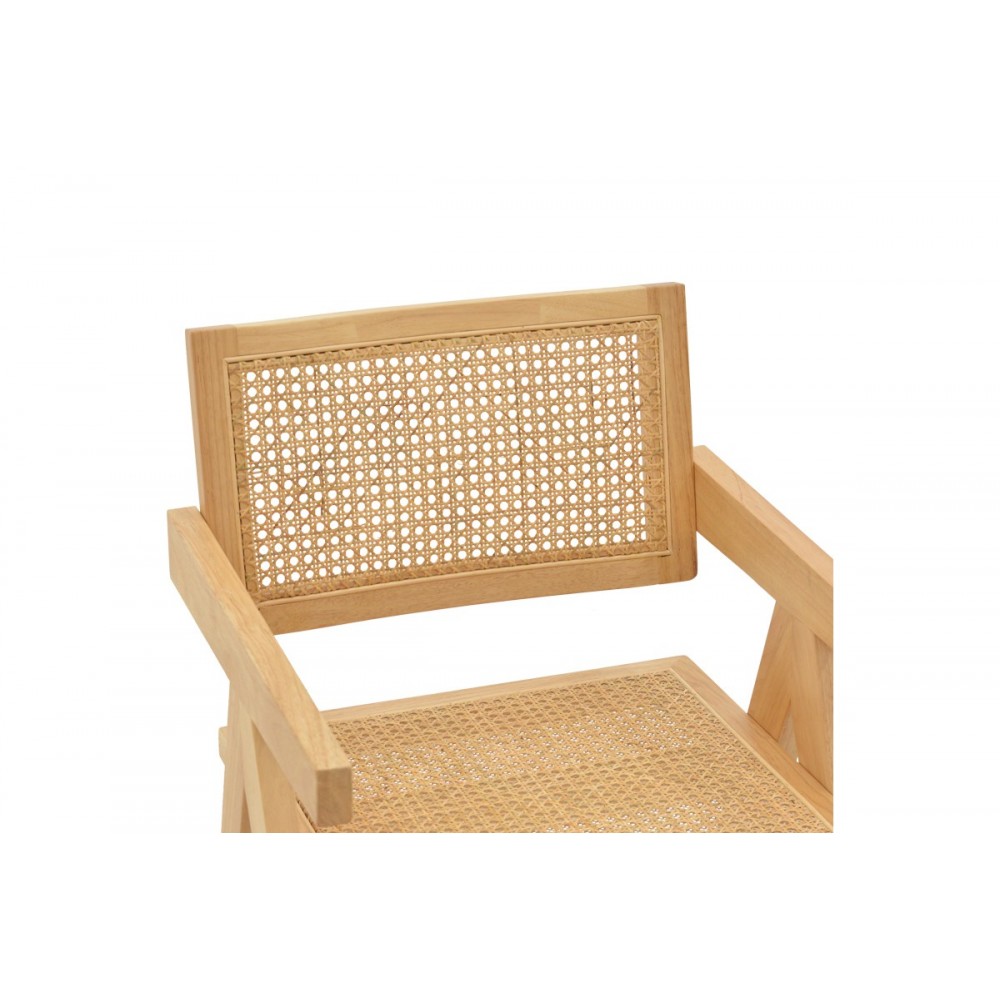 Πολυθρόνα "KALEN" από ξύλο σε φυσικό χρώμα 52x59x79