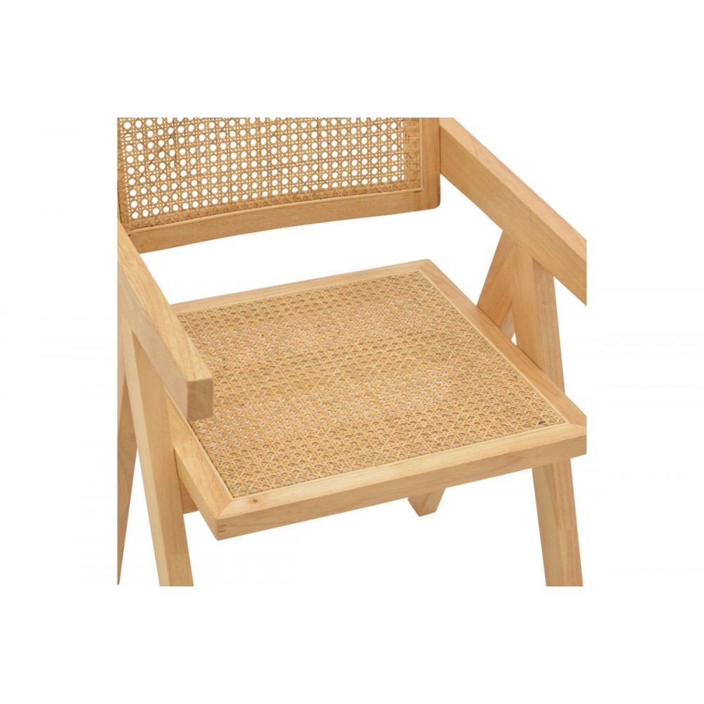 Πολυθρόνα "KALEN" από ξύλο σε φυσικό χρώμα 52x59x79