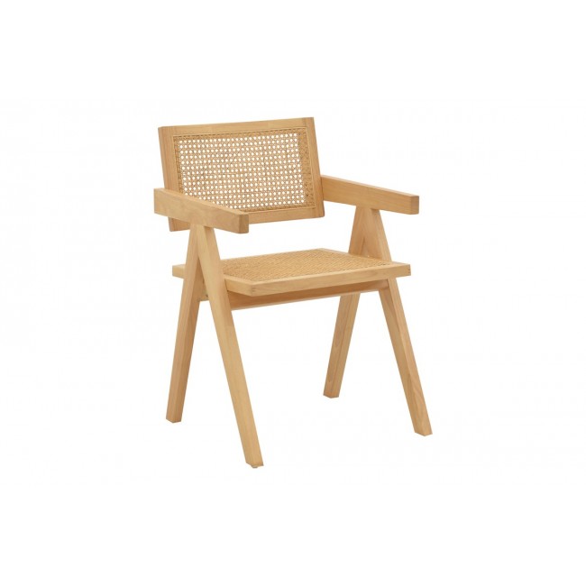Πολυθρόνα "KALEN" από ξύλο σε φυσικό χρώμα 52x59x79