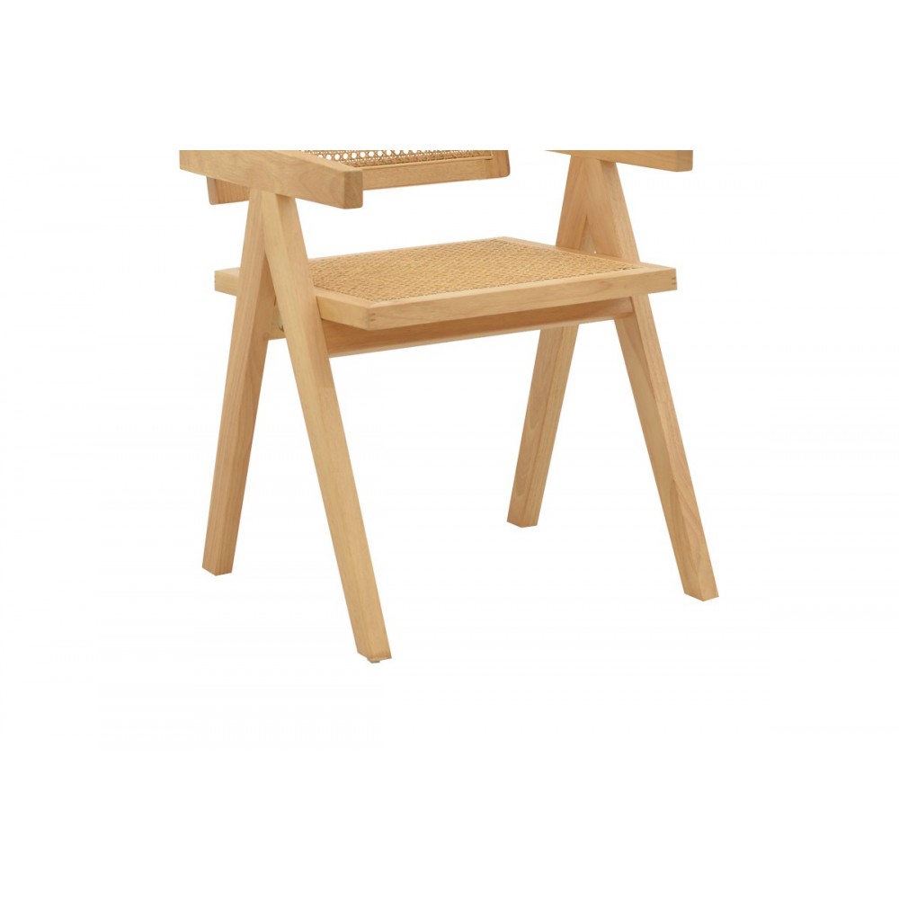 Πολυθρόνα "KALEN" από ξύλο σε φυσικό χρώμα 52x59x79