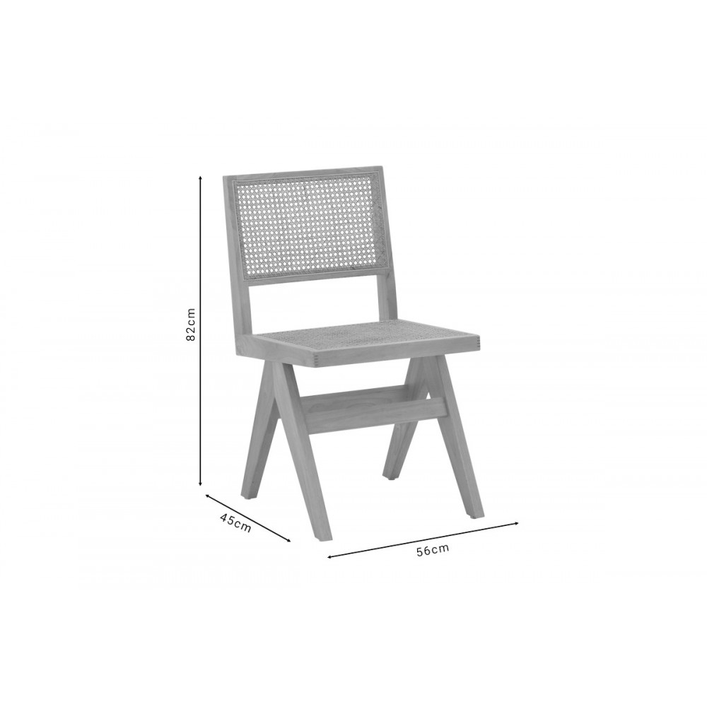 Καρέκλα "BRENIN" από ξύλο σε φυσικό χρώμα 45x56x82