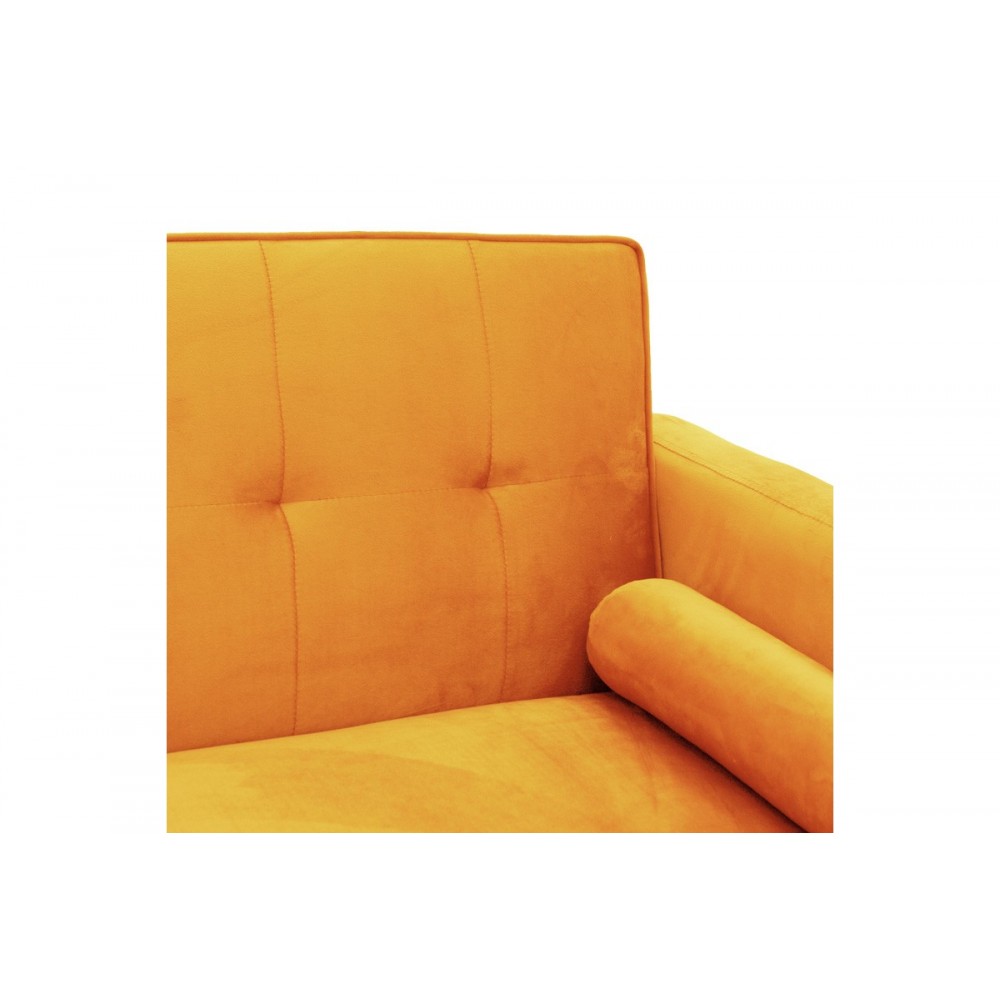 Καναπές κρεβάτι "SUCCESS" τριθέσιος από βελούδο σε κίτρινο χρώμα 190x80x84