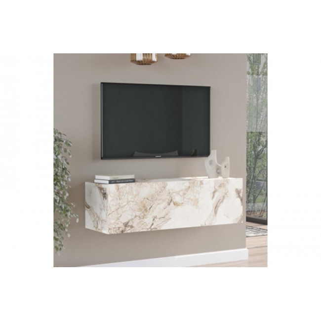 Έπιπλο τηλεόρασης "SERIT" σε χρώμα εκρού μαρμάρου 100x31.5x29.5