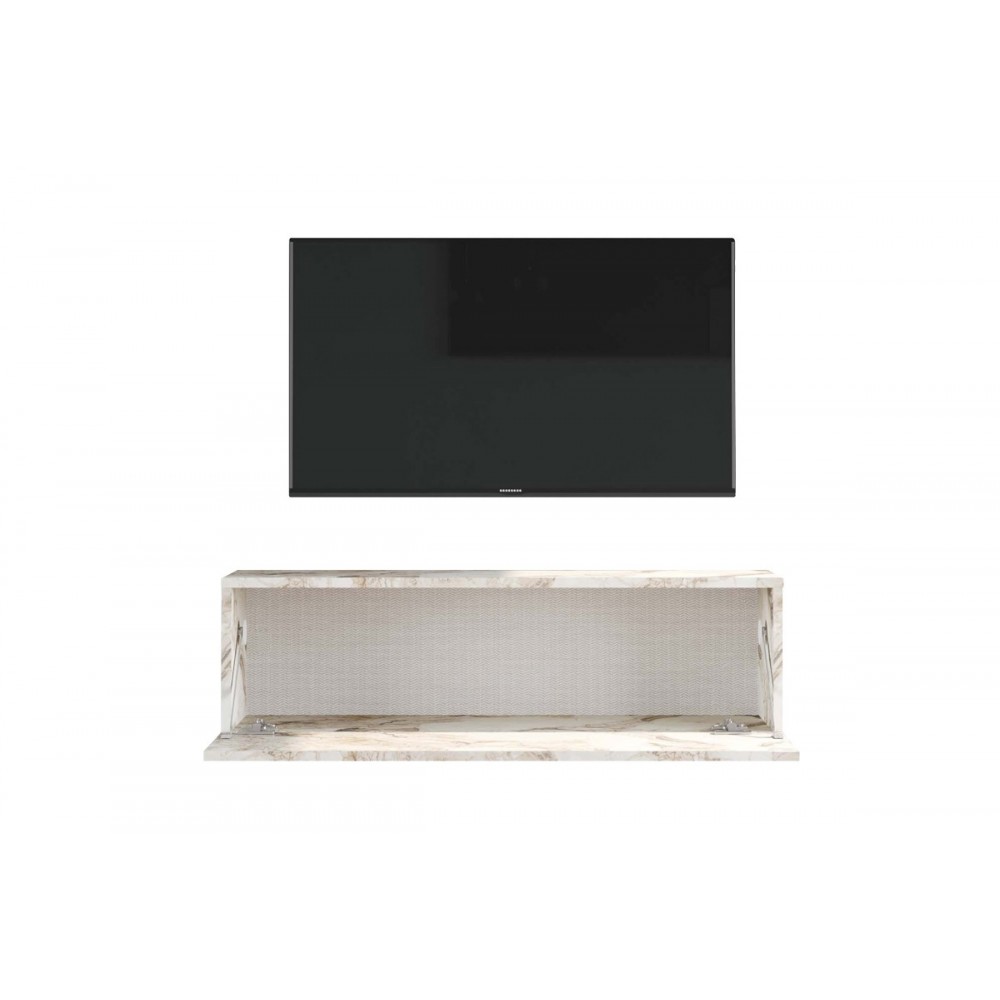 Έπιπλο τηλεόρασης "SERIT" σε χρώμα εκρού μαρμάρου 100x31.5x29.5