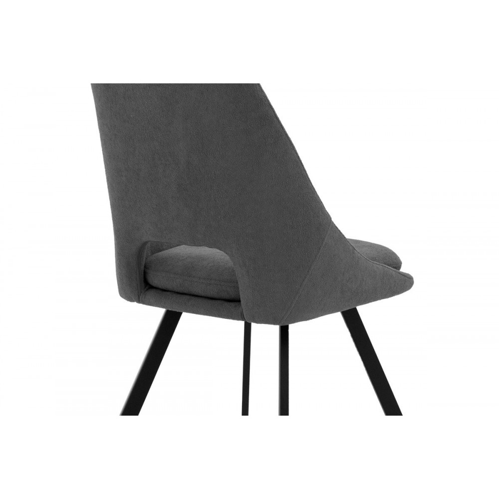 Καρέκλα "INITIATE" από ύφασμα/μέταλλο σε ανθρακί/μαύρο χρώμα 48x57x85