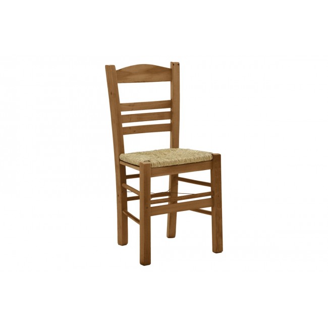 Καρέκλα καφενείου με ψάθα "RONSON-CHARCHIE" από ξύλο σε καρυδί χρώμα 42x40x89