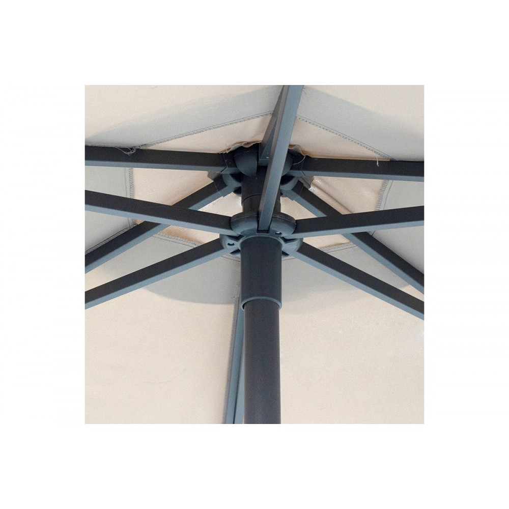 Ομπρέλα κήπου "MONGO" από μέταλλο/ύφασμα σε μπεζ/ανθρακί χρώμα Φ2m