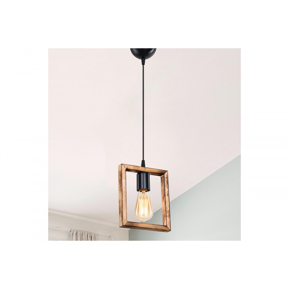 Φωτιστικό οροφής μονόφωτο "ISOLATE" από ξύλο σε καρυδί χρώμα 18.5x3x66