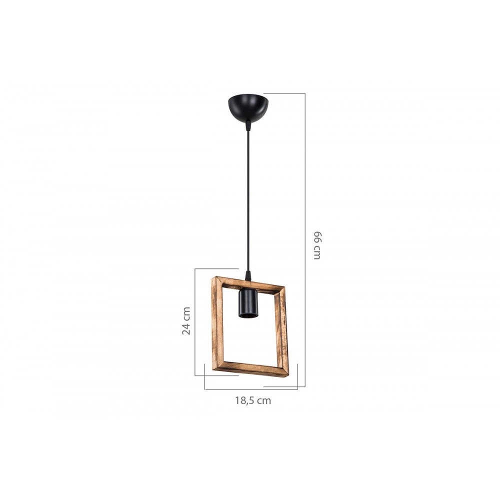 Φωτιστικό οροφής μονόφωτο "ISOLATE" από ξύλο σε καρυδί χρώμα 18.5x3x66