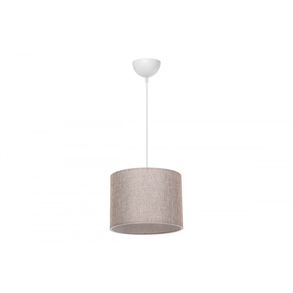 Φωτιστικό οροφής μονόφωτο "PWL-1115" από ύφασμα σε μπεζ/λευκό χρώμα Φ22x60