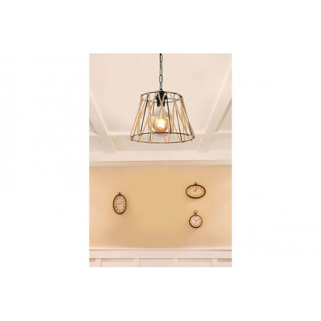 Φωτιστικό οροφής μονόφωτο "PWL-1114" από μέταλλο σε μαύρο/μπεζ χρώμα 30x54