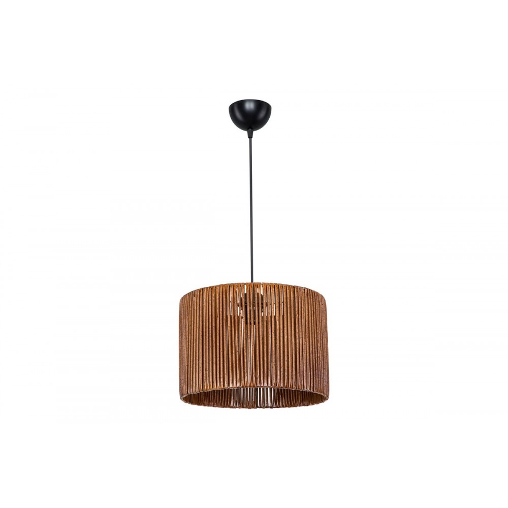 Φωτιστικό οροφής μονόφωτο "PWL-1117" από χαρτί σε καφέ χρώμα Φ30x75