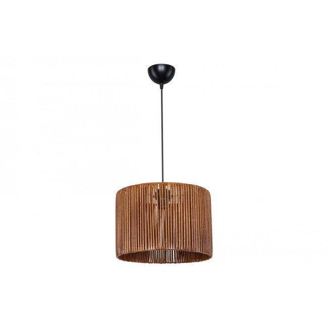 Φωτιστικό οροφής μονόφωτο "PWL-1117" από χαρτί σε καφέ χρώμα Φ30x75