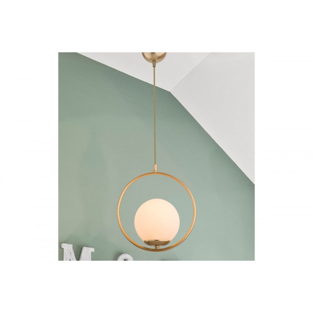 Φωτιστικό οροφής μονόφωτο "PWL-1193" από μέταλλο σε χρυσό χρώμα Φ26x75