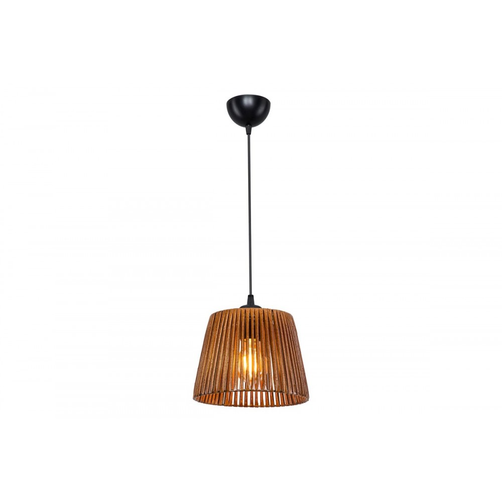 Φωτιστικό οροφής μονόφωτο "PWL-1116" από χαρτί σε καφέ χρώμα Φ22x60