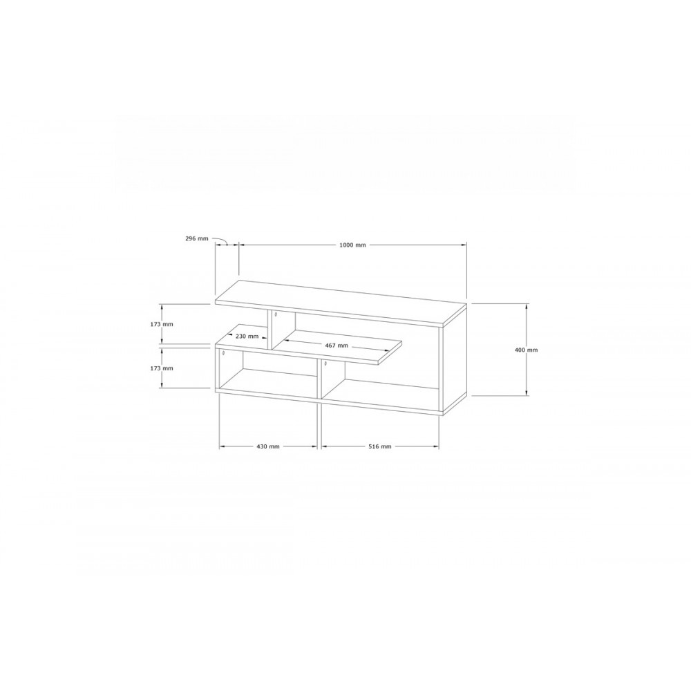 Έπιπλο τηλεόρασης "WALDO" σε φυσικό χρώμα 100x29,5x40