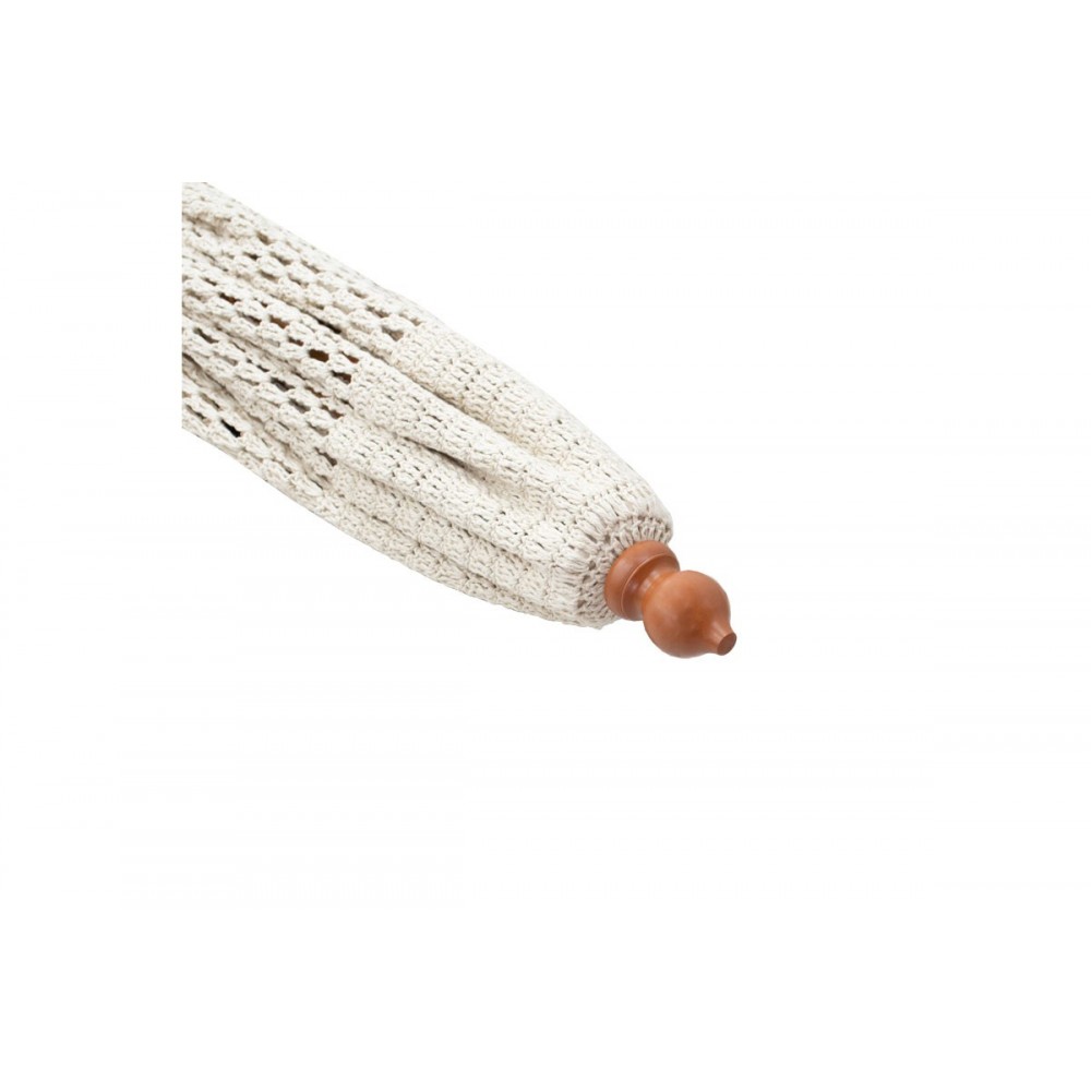 Ομπρέλα κήπου "BRILIE" από ξύλο/μακραμέ σε εκρού χρώμα Φ2.70x2.60