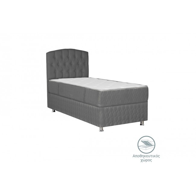 Κρεβάτι "LANSE" μονό με αποθηκευτικό χώρο σε ανθρακί χρώμα 120x200