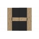 Ντουλάπα "BEKERK" τετράφυλλη σε μαύρο/oak χρώμα 200x61x190.5