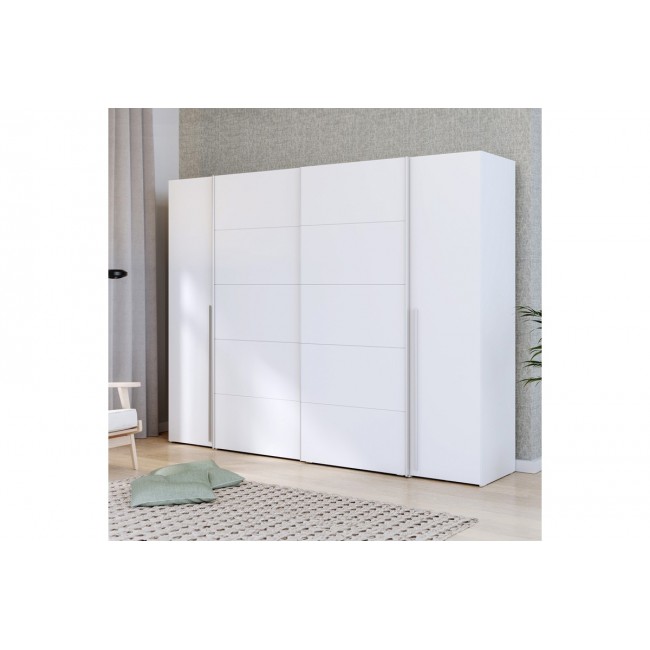 Ντουλάπα "VERZO" τετράφυλλη σε λευκό χρώμα 270.5x61x210.5