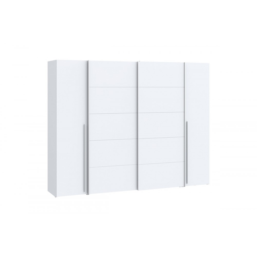 Ντουλάπα "VERZO" τετράφυλλη σε λευκό χρώμα 270.5x61x210.5
