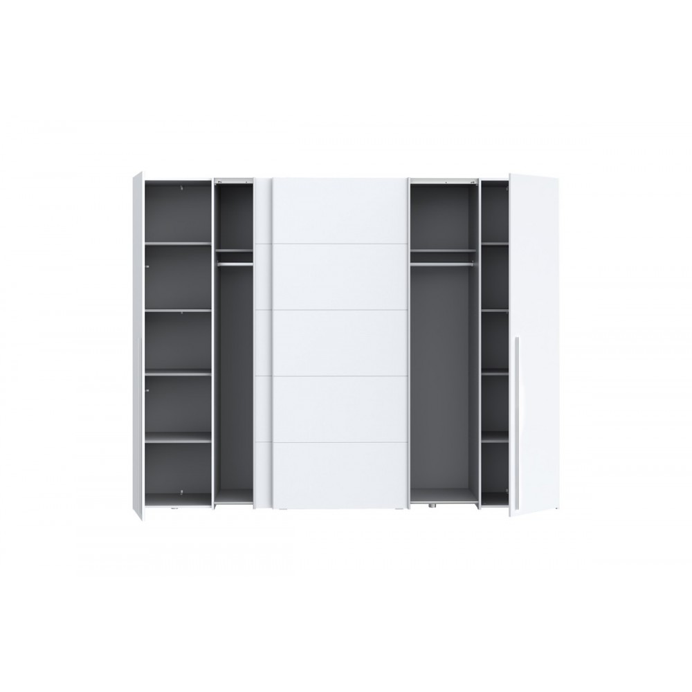 Ντουλάπα "VERZO" τετράφυλλη σε λευκό χρώμα 270.5x61x210.5