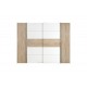 Ντουλάπα "VERZO" τετράφυλλη σε oak/λευκό χρώμα 270.5x61x210.5