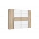 Ντουλάπα "VERZO" τετράφυλλη σε oak/λευκό χρώμα 270.5x61x210.5