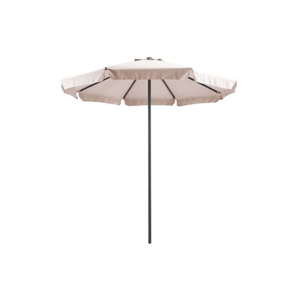 Ομπρέλα κήπου "MONGO" από μέταλλο/ύφασμα σε μπεζ/ανθρακί χρώμα Φ2.3m