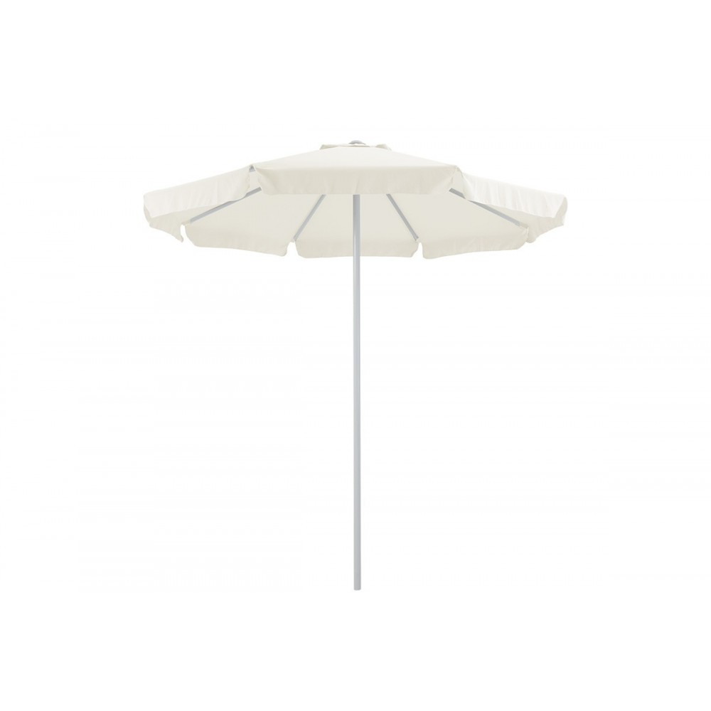 Ομπρέλα κήπου "MONGO" από μέταλλο/ύφασμα σε λευκό/εκρού χρώμα Φ2.3m