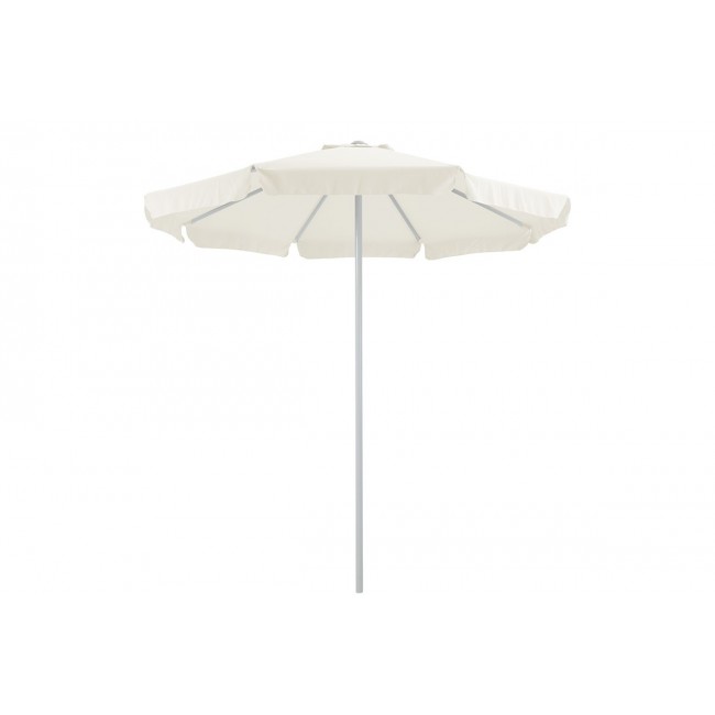 Ομπρέλα κήπου "MONGO" από μέταλλο/ύφασμα σε λευκό/εκρού χρώμα Φ2.3m