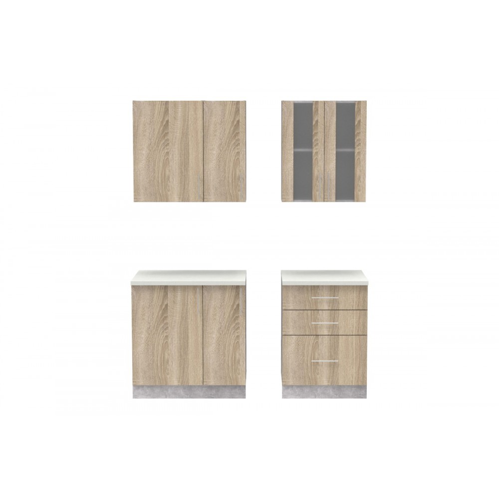 Σύνθεση κουζίνας "FESTA III" σε σονόμα χρώμα 140x60x85