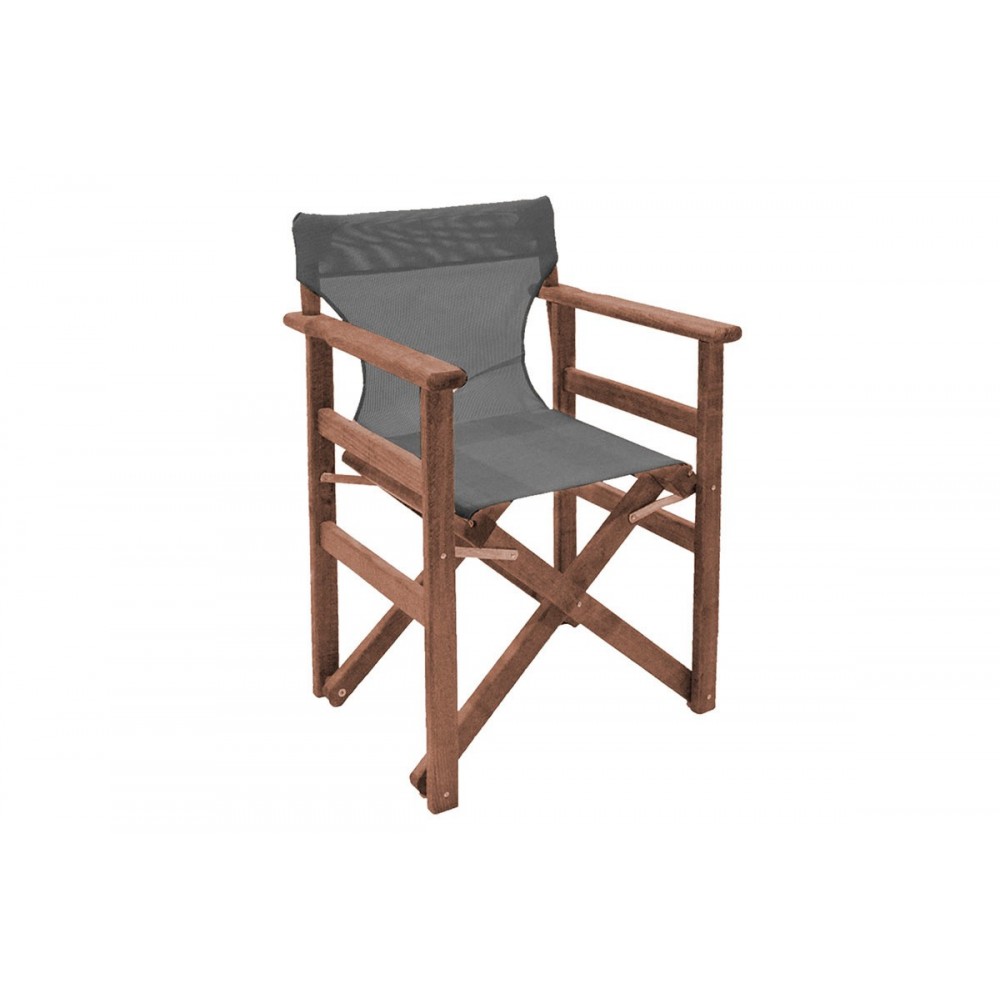 Σετ κήπου 5τμχ "RETTO" από ξύλο/πανί σε καρυδί/ανθρακί χρώμα 120x75x71