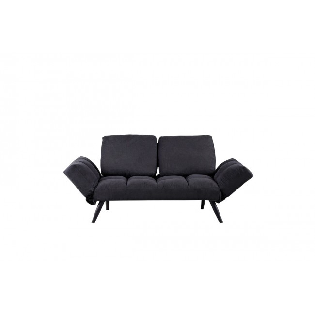 Καναπές κρεβάτι "JACKIE" τριθέσιος από ύφασμα/μέταλλο σε ανθρακί/μαύρο χρώμα 190x80x74