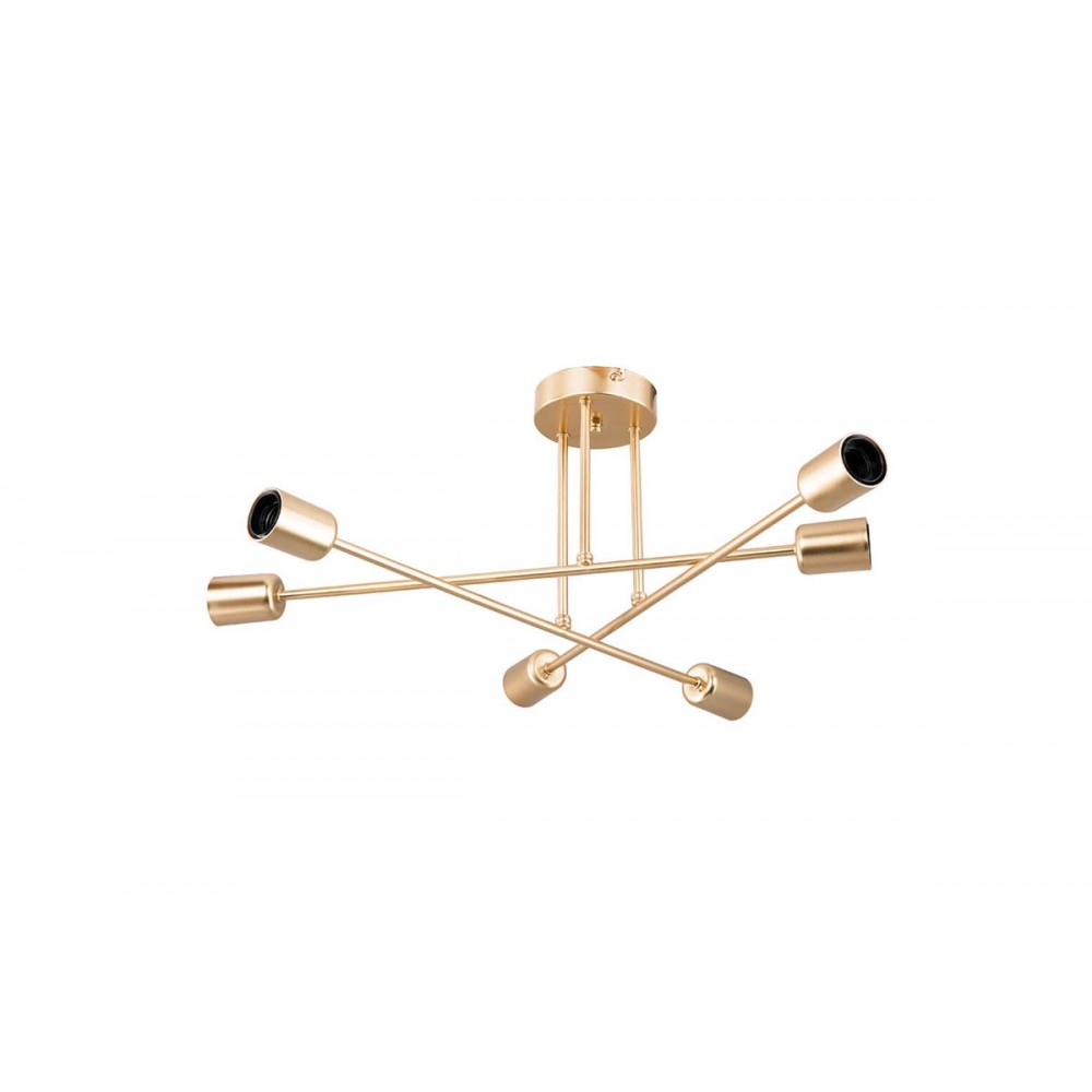 Φωτιστικό οροφής εξάφωτο "PWL-1122" από μέταλλο σε χρυσό χρώμα Φ61x25