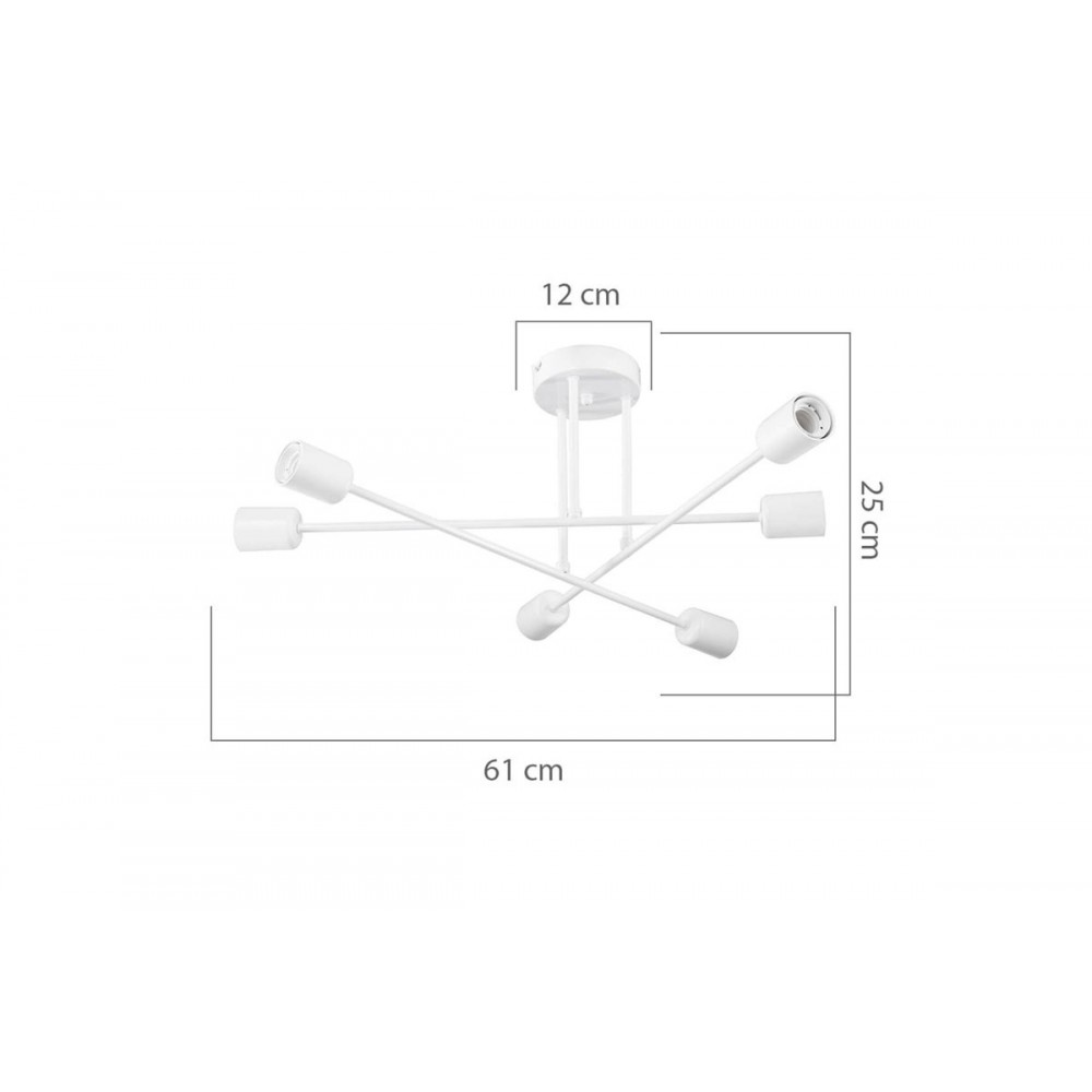 Φωτιστικό οροφής εξάφωτο "PWL-1122" από μέταλλο σε χρυσό χρώμα Φ61x25