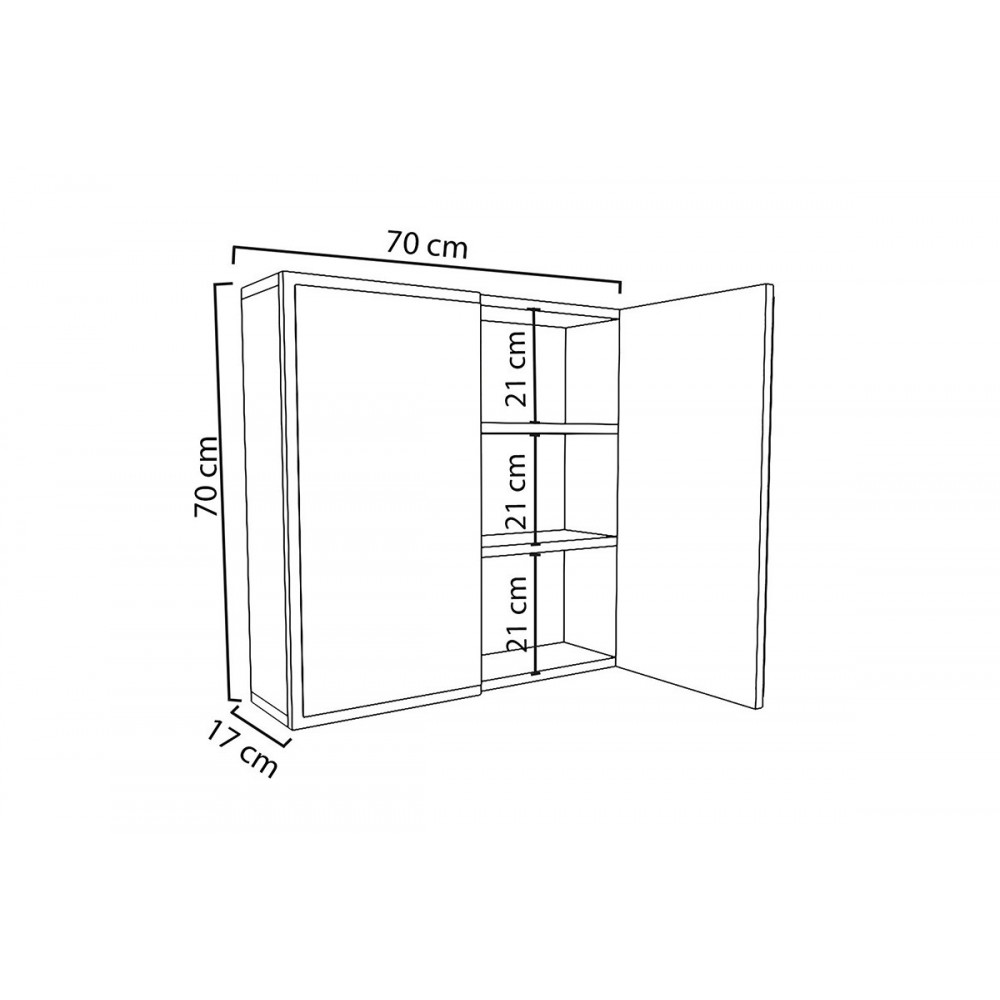 Καθρέπτης μπάνιου "POLIANA" σε λευκό χρώμα 70x17x70