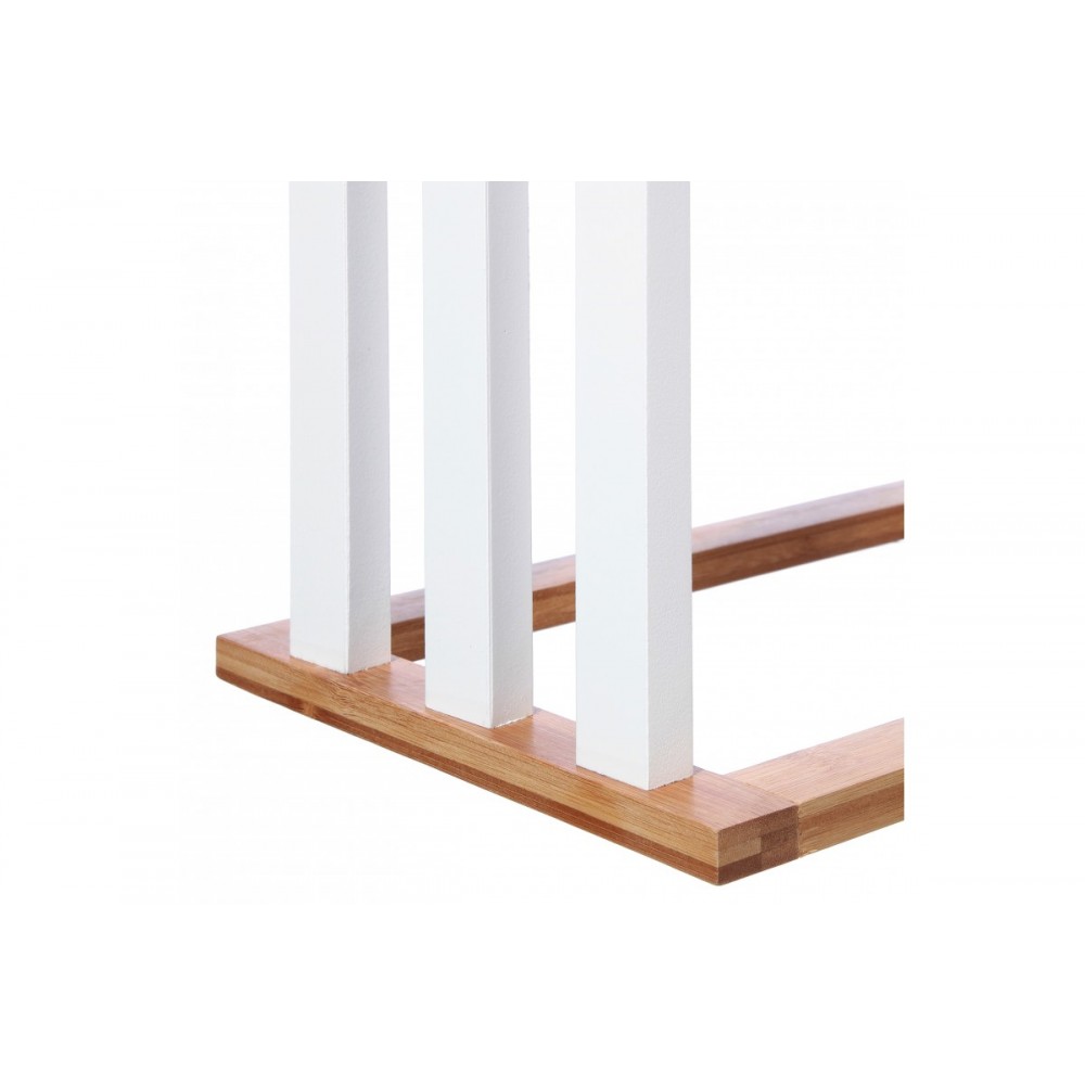 Κρεμάστρα επιδαπέδια "TOWER" από mdf/μπαμπού σε λευκό/φυσικό χρώμα 55x24x82