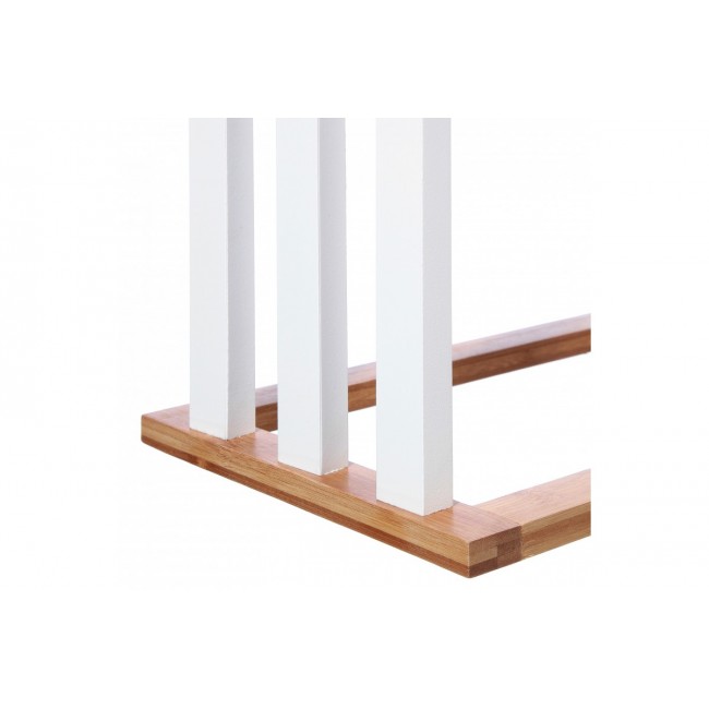Κρεμάστρα επιδαπέδια "TOWER" από mdf/μπαμπού σε λευκό/φυσικό χρώμα 55x24x82