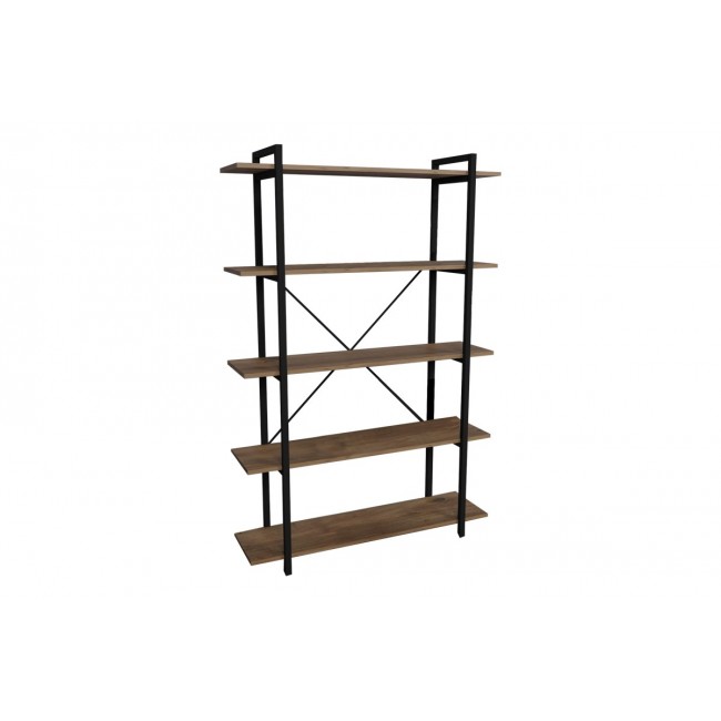 Βιβλιοθήκη "RESON" σε oak/μαύρο χρώμα 120x34x180