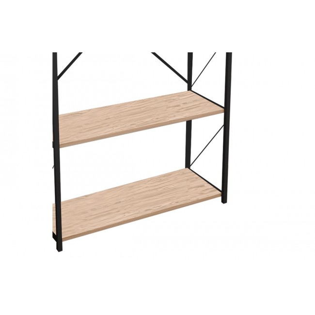 Βιβλιοθήκη "TIKILMO" σε oak/μαύρο χρώμα 88x34x180