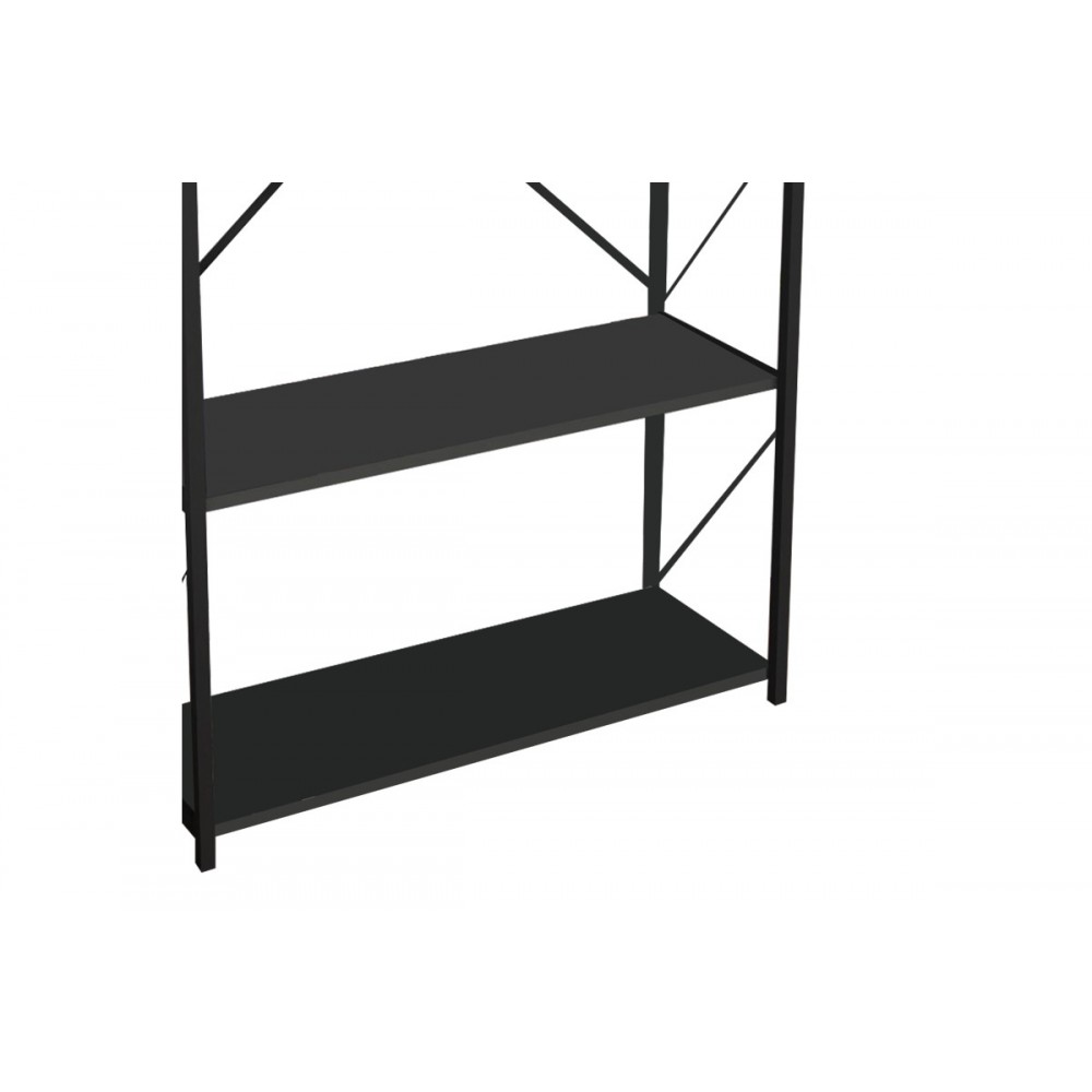 Βιβλιοθήκη "TIKILMO" σε ανθρακί/μαύρο χρώμα 88x34x180