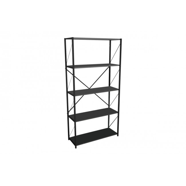 Βιβλιοθήκη "TIKILMO" σε ανθρακί/μαύρο χρώμα 88x34x180