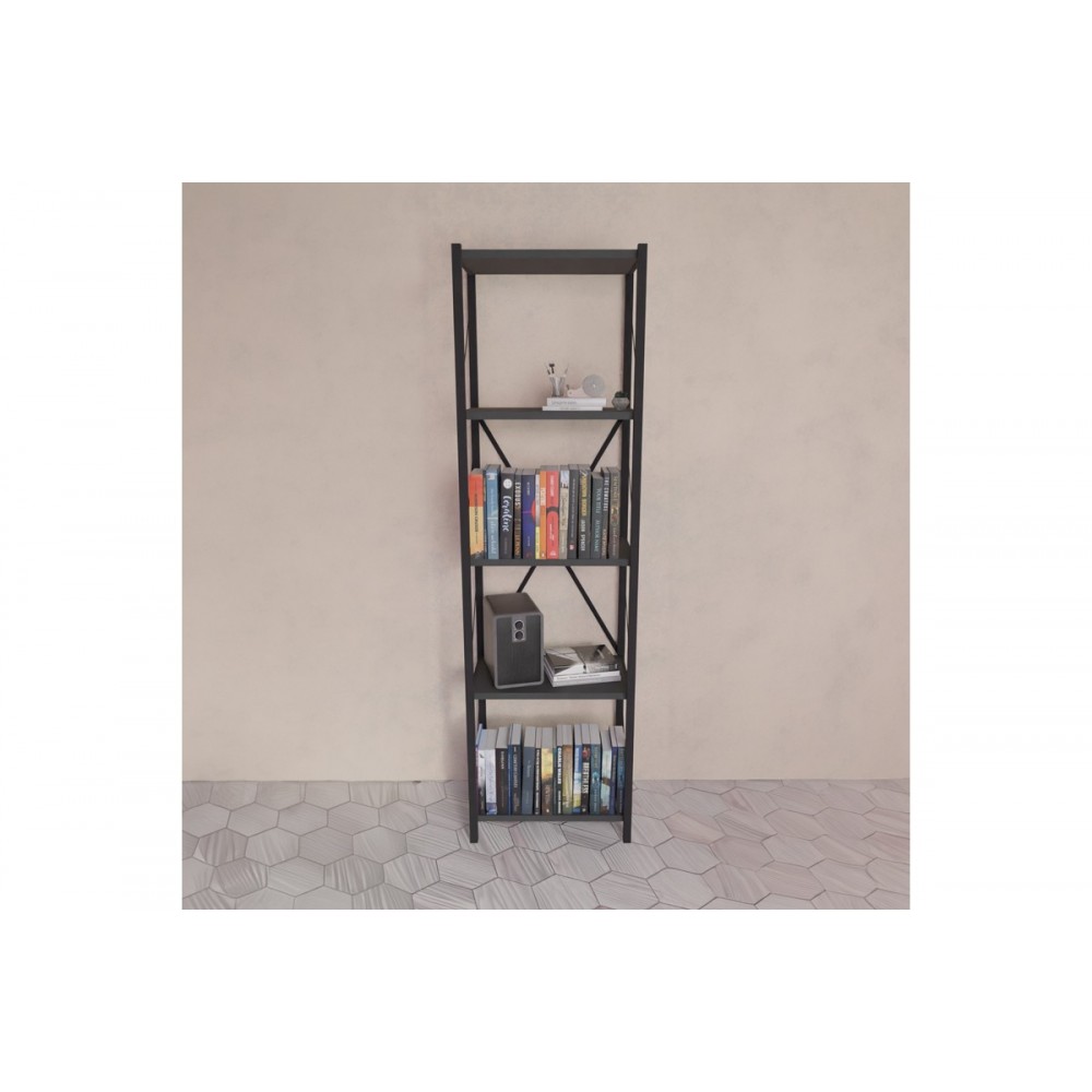 Βιβλιοθήκη "GLASE" σε ανθρακί/μαύρο χρώμα 40x30x150