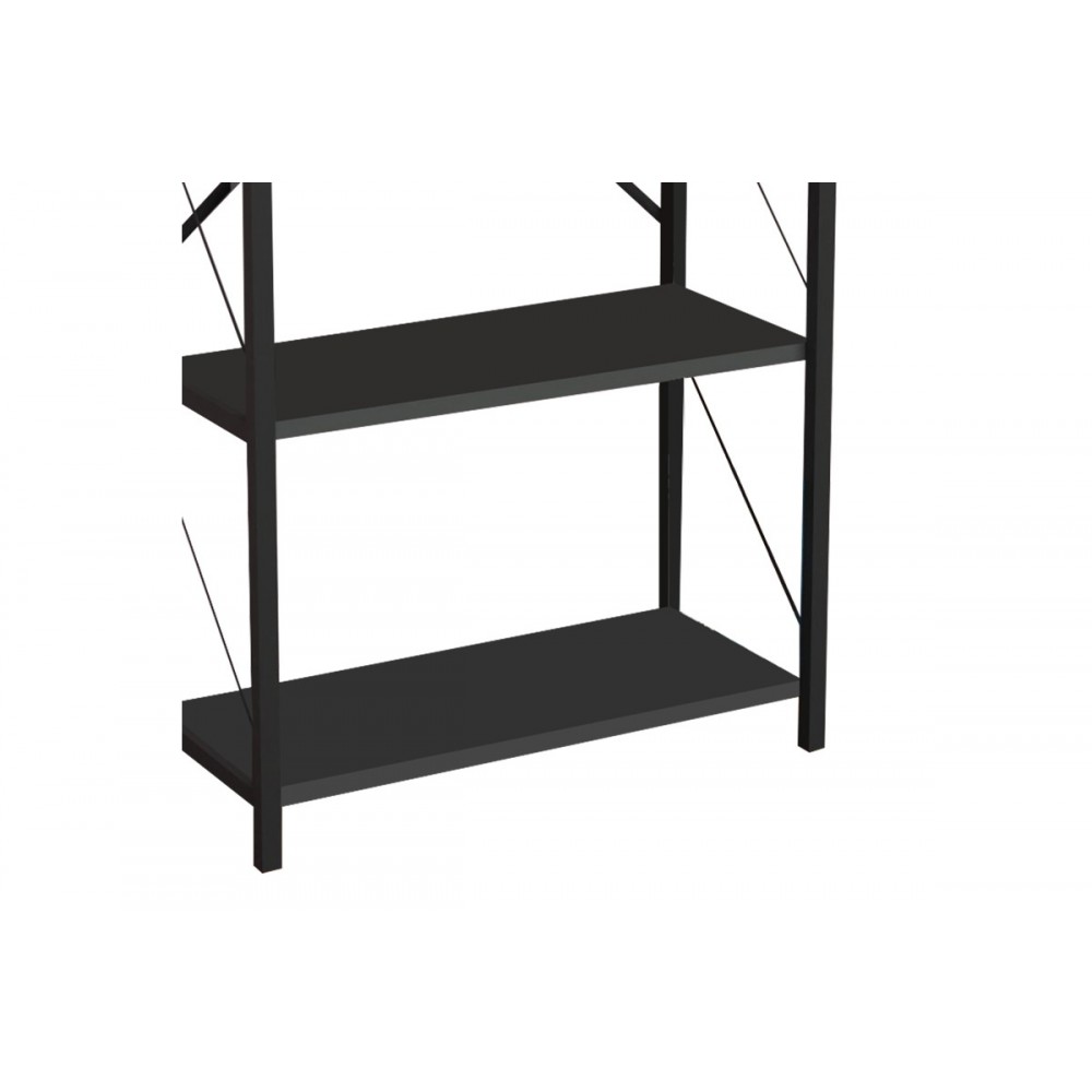 Βιβλιοθήκη "JACKREY" σε ανθρακί/μαύρο χρώμα 60x30x114