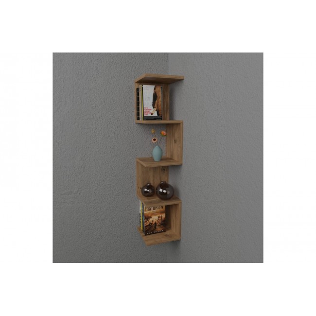 Ραφιέρα τοίχου "ZIGZAG" σε oak χρώμα 25x25x109