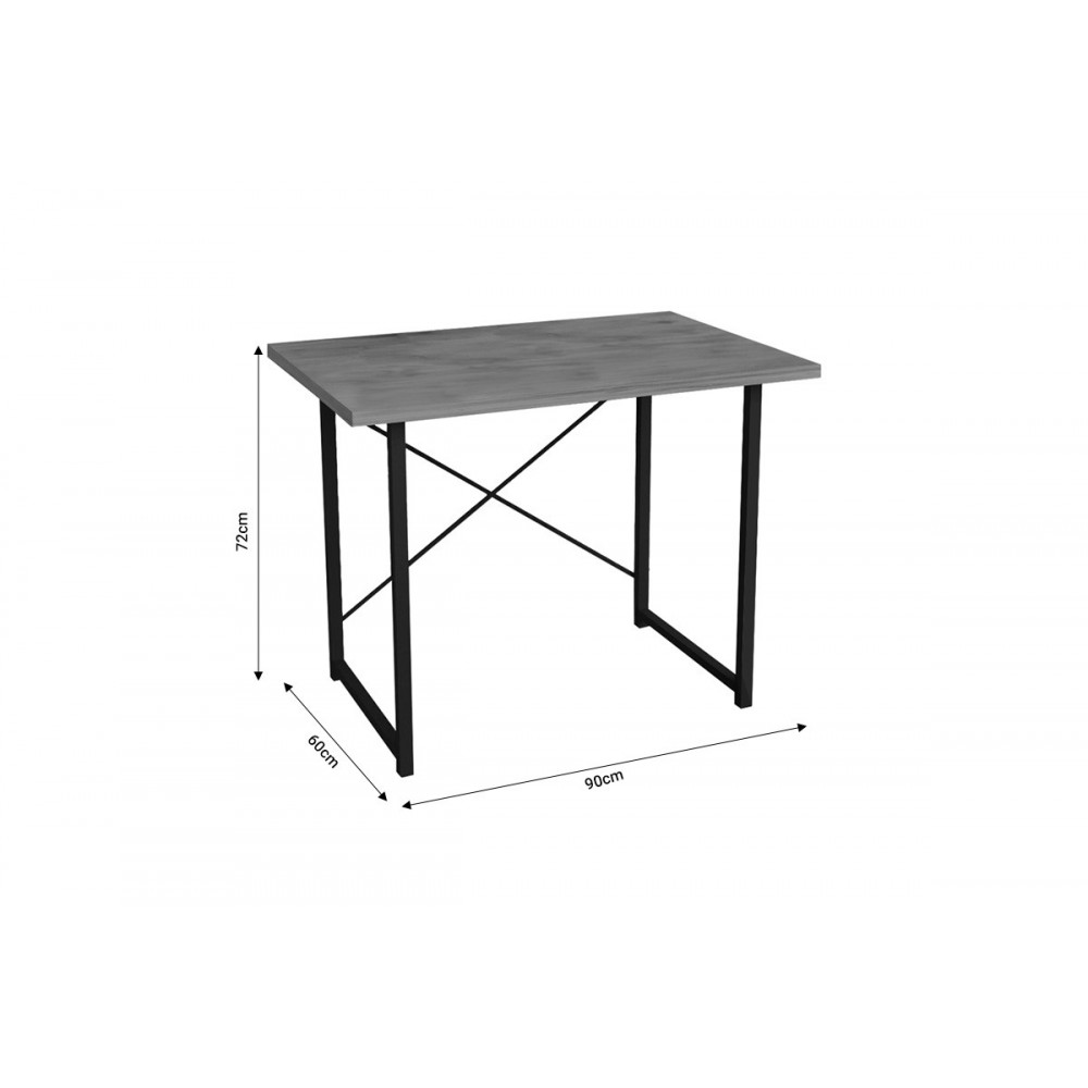 Γραφείο εργασίας "USTANDO" σε oak/μαύρο χρώμα 90x60x72