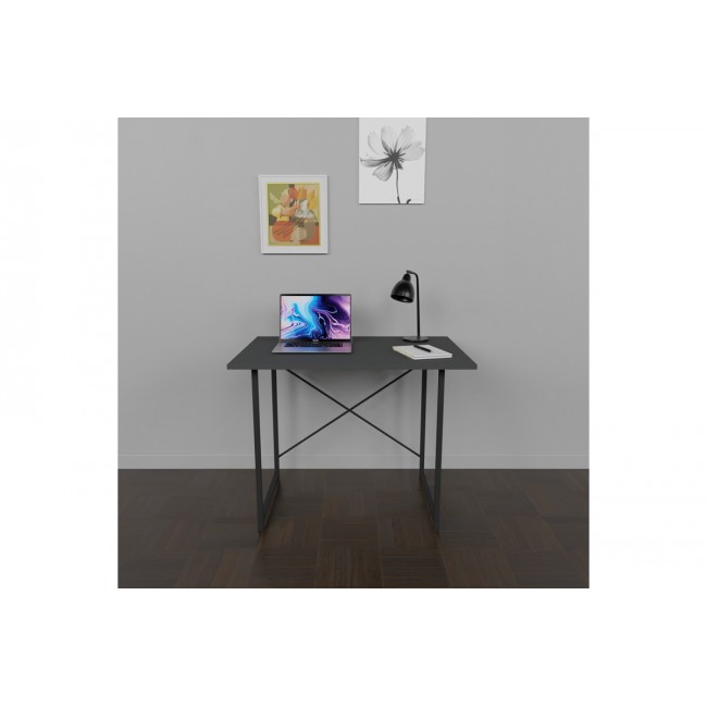 Γραφείο εργασίας "USTANDO" σε ανθρακί/μαύρο χρώμα 90x60x72