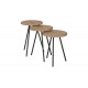 Σετ βοηθητικά τραπέζια "SEBKO" 3τμχ σε oak/μαύρο χρώμα Φ33.6x51