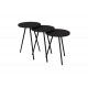 Σετ βοηθητικά τραπέζια "SEBKO" 3τμχ σε ανθρακί/μαύρο χρώμα Φ33.6x51